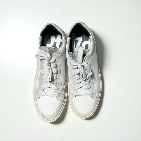 🌻P448 Soho Low Top White/Silver Sneakers Women's Size 38 - Picture 7 of 12